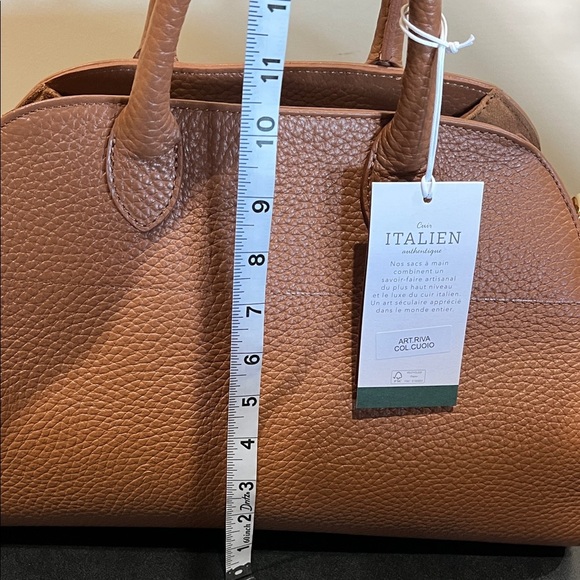 Anna Paola | Italian Leather Satchel w/ Crossbody & Scarf - Picture 12 of 17